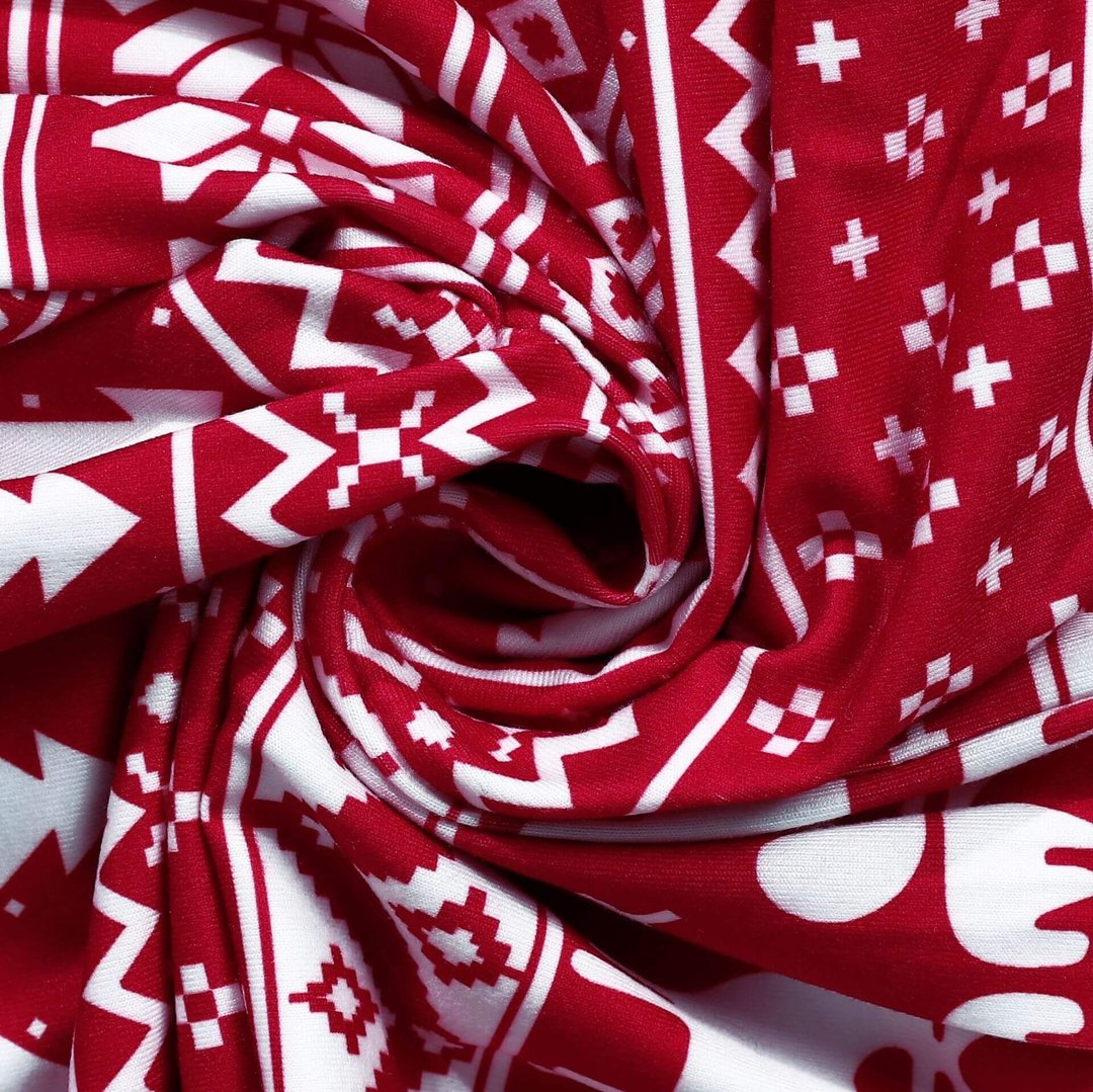 Bijpassende Familiepyjama met Kerstmotief in Rood en Wit - FamAttire