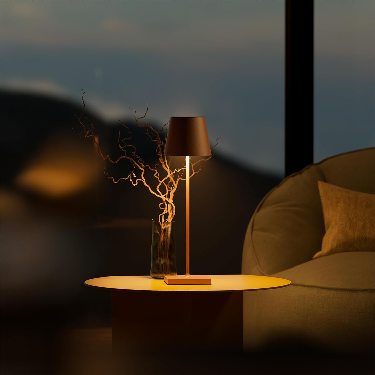 Dimbare Lange Tafellamp | Luxe design - Kleurenlamp