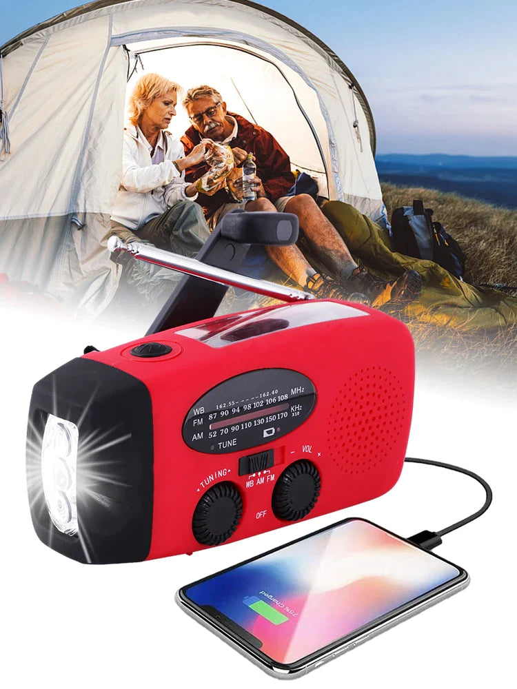 Radialight | Multifunctionele Solar Handkrukradio | Noodradio met LED-zaklamp en Powerbank