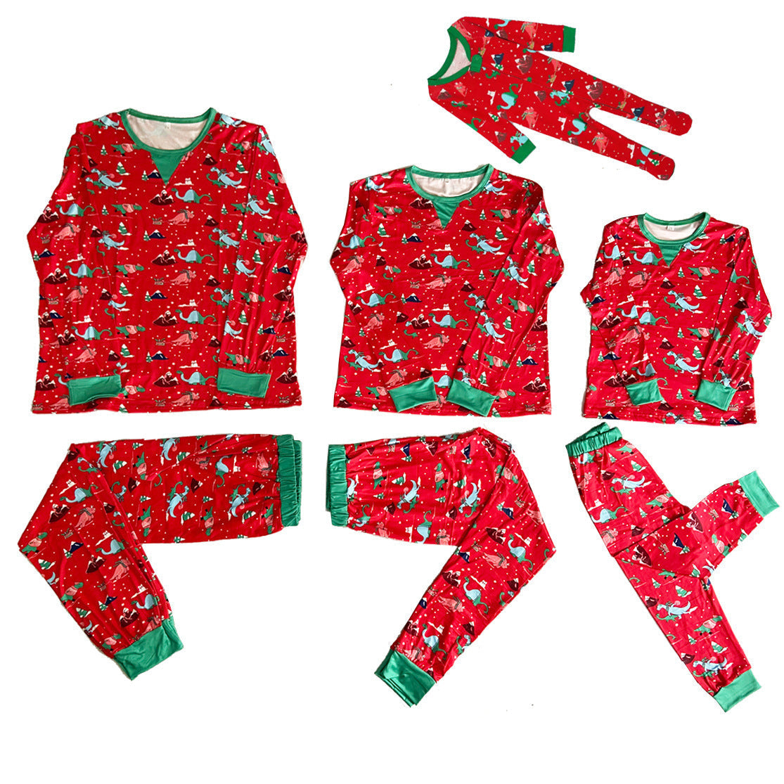 Dino Afdrukken Familie Pyjama Set | Comfortabele Passend Sets voor Alle Leeftijden - Fammy