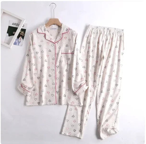 Tweedelige Katoenen Flanellen Pyjama Set | Comfortabele en Stijlvolle Nachtkleding - Morny