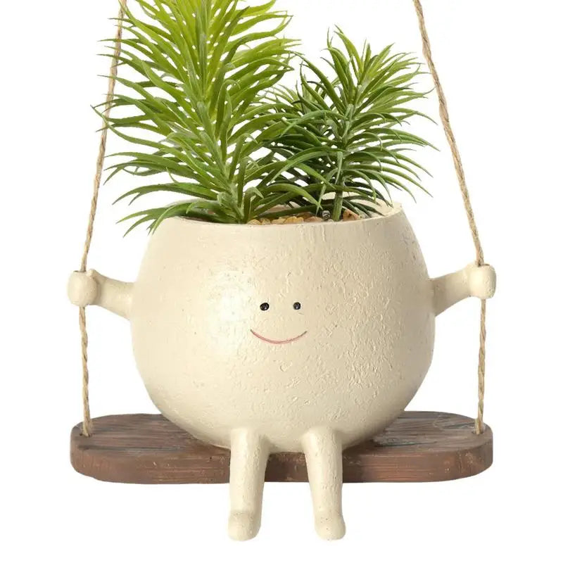 Mooie Swing Gezicht Bloempot | Sappige Bloempotten Balkon Muur Hangende Planter Decor Thuis Tuinbenodigdheden - Planswing