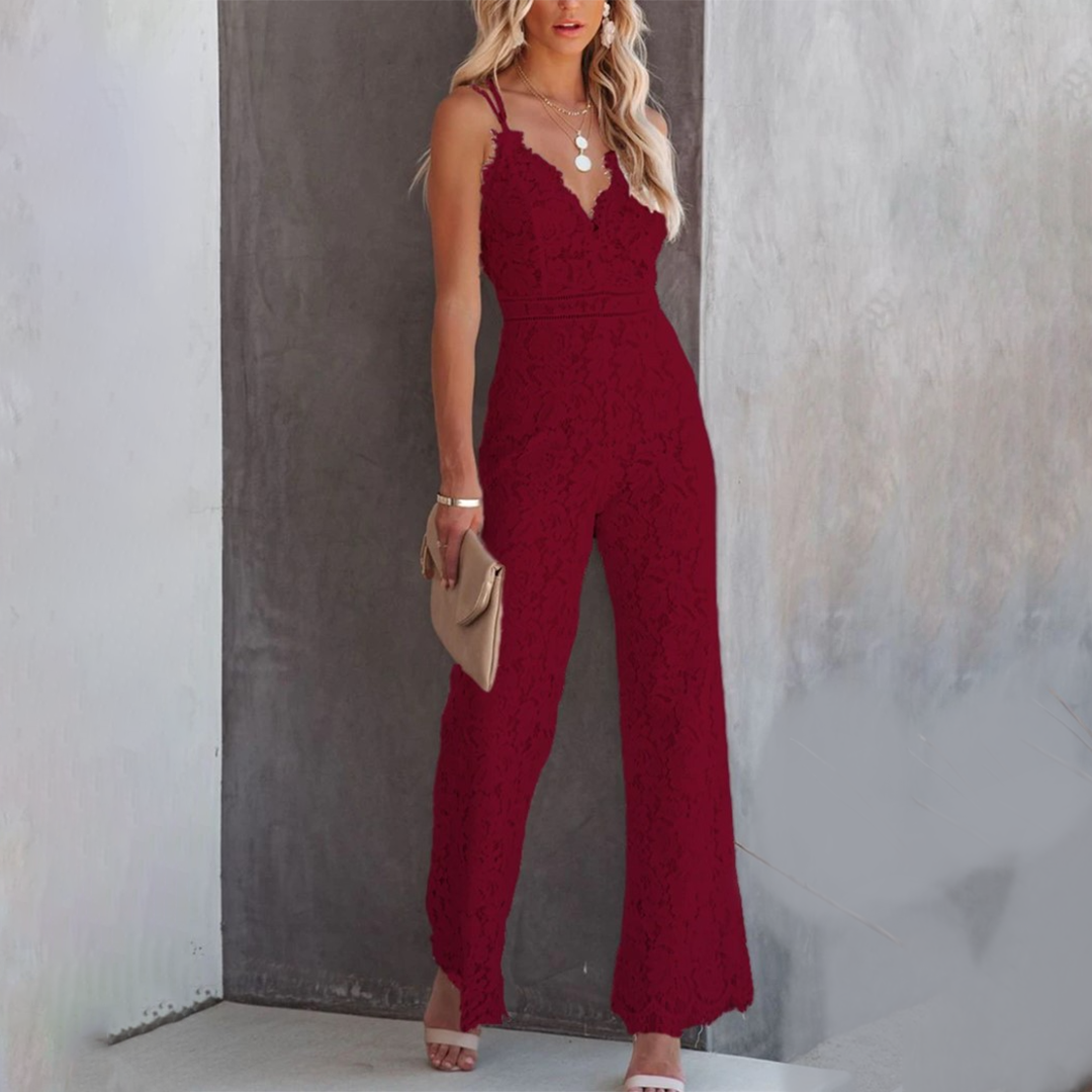 Elegante jumpsuit met kanten silhouet | Gracieus & Veelzijdig voor Elke Gelegenheid - Pia