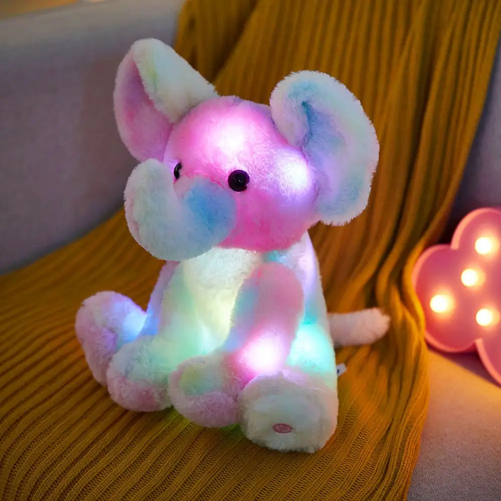 Schattig Regenboog Olifant Pluche Speelgoed - Glowsker