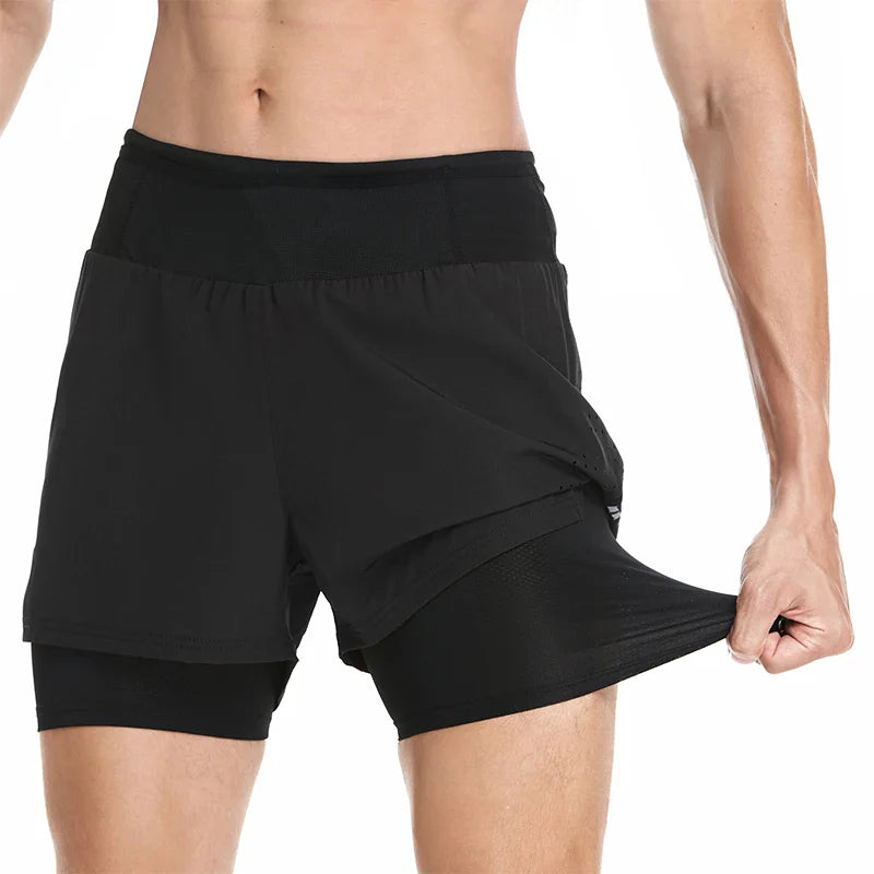 Heren Sportshorts met Mesh Pockets Rondom | Reflecterende Elementen en Ademend Materiaal voor Hardlopen en Training - Gern