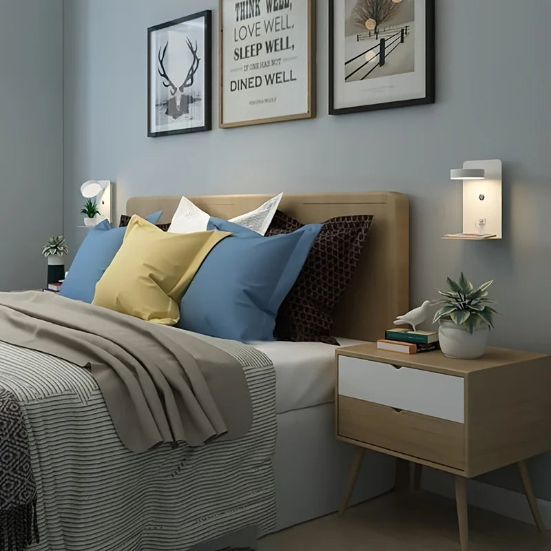 Bedlamp met USB Poort | Moderne Verlichting en Handige Oplaadfunctie - Raees