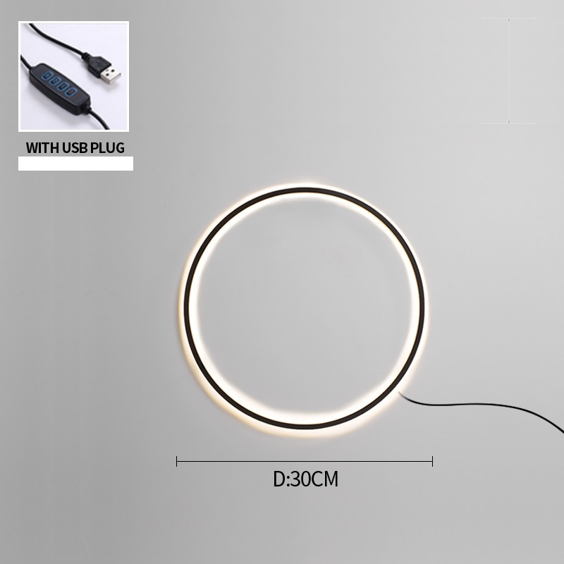 Moderne minimalistische ring LED wandlamp Luna - Luke