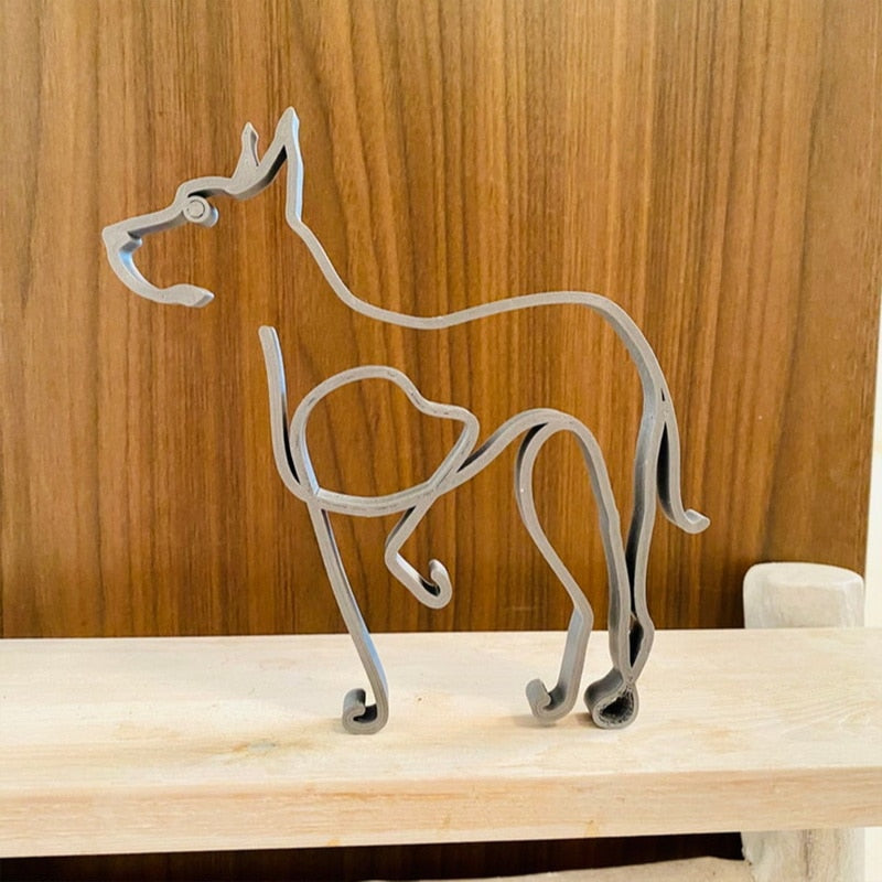 Minimalistische Hond Kunst Sculptuur - Ruff