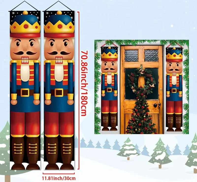 Vrolijk Kerstmis Deur Banier Decor | Hangende Ornamenten Banier Home Kerstdecoratie - Noel