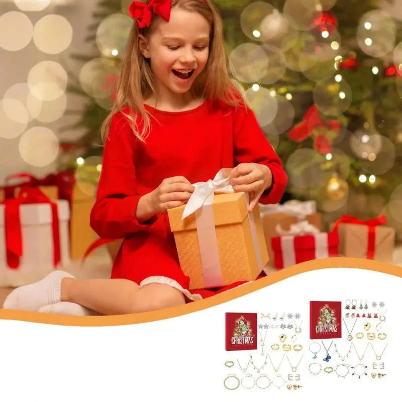 Kerst 2024 kinderen advent kalender | Aftellen tot kerst | Verrassingen met Sieraden Gift Box - Susan