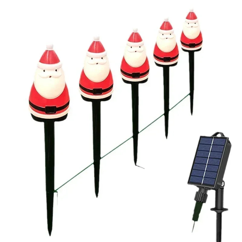 Waterdichte zonne kerstman gazon lampen | waterdichte decoratieve kerst licht | Halloween Festival thema pad binnenplaats zonne-licht  - Herry