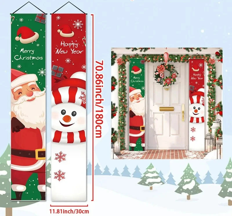 Vrolijk Kerstmis Deur Banier Decor | Hangende Ornamenten Banier Home Kerstdecoratie - Noel