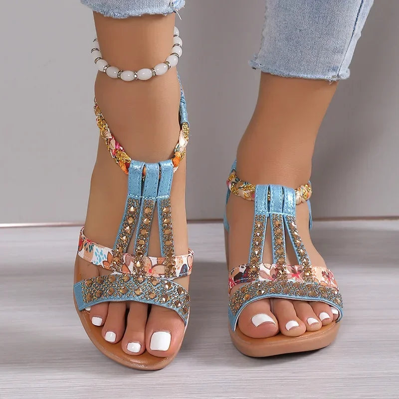 Boheems Rhinestone Platformsandalen voor Dames | Lente/Zomer Collectie 2025 - Lariana