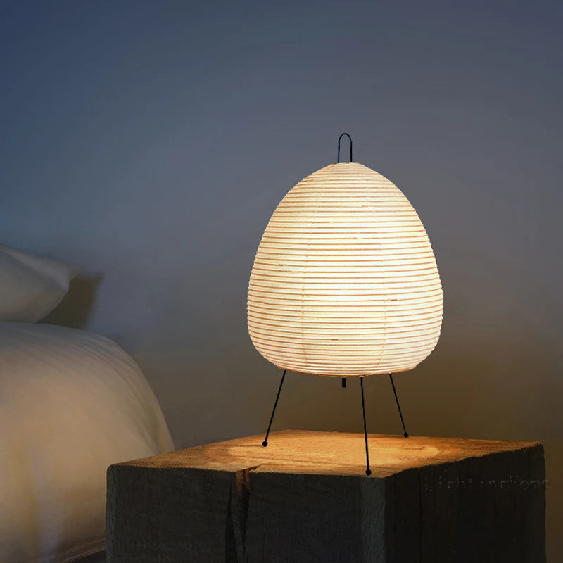 Japanse Wabi-Sabi Tafellamp | Elegante Rijstpapieren Lamp | Zen-Inspiratie voor Slaapkamerinrichting - Akari