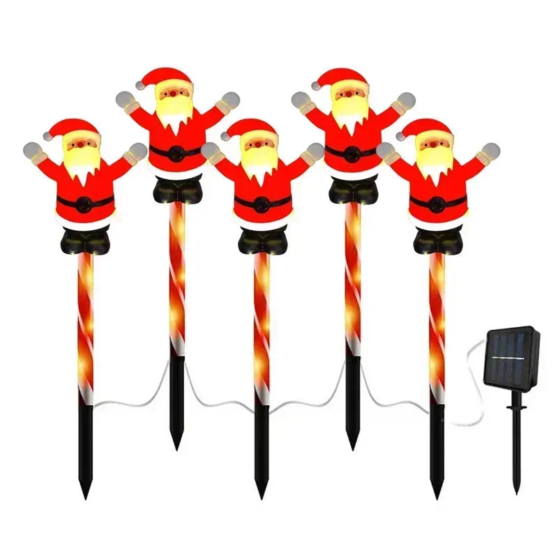 Waterdichte zonne kerstman gazon lampen | waterdichte decoratieve kerst licht | Halloween Festival thema pad binnenplaats zonne-licht  - Herry