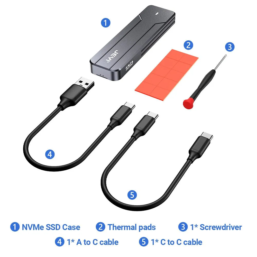 AlumSwift | M.2 NVMe/SATA SSD Behuizing | USB 3.2 Gen 2 | Aluminium Behuizing.