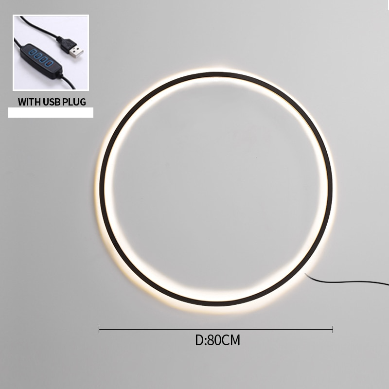 Moderne minimalistische ring LED wandlamp Luna - Luke