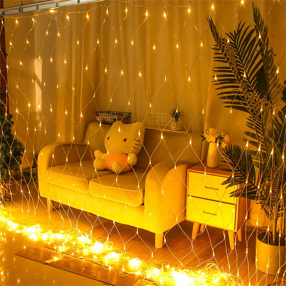 magisch winter LED verlichting | waterdichte Net Mesh LED verlichting | LED String kerst Fairy gordijn lichten - Gavrila