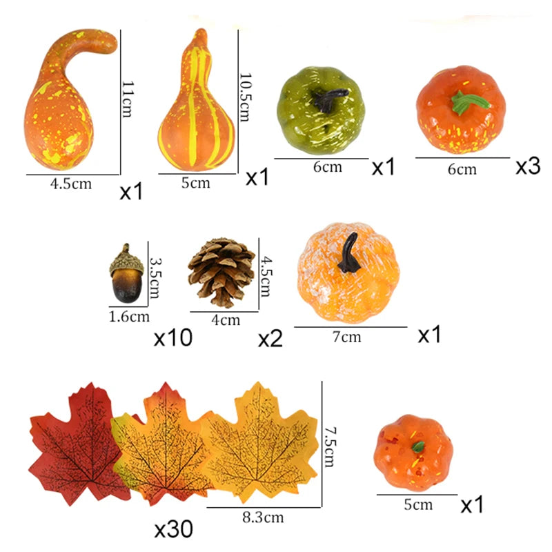 Kunstmatige esdoorn bladeren | Dennenappels Eikels herfst decoratie - HalloFoam