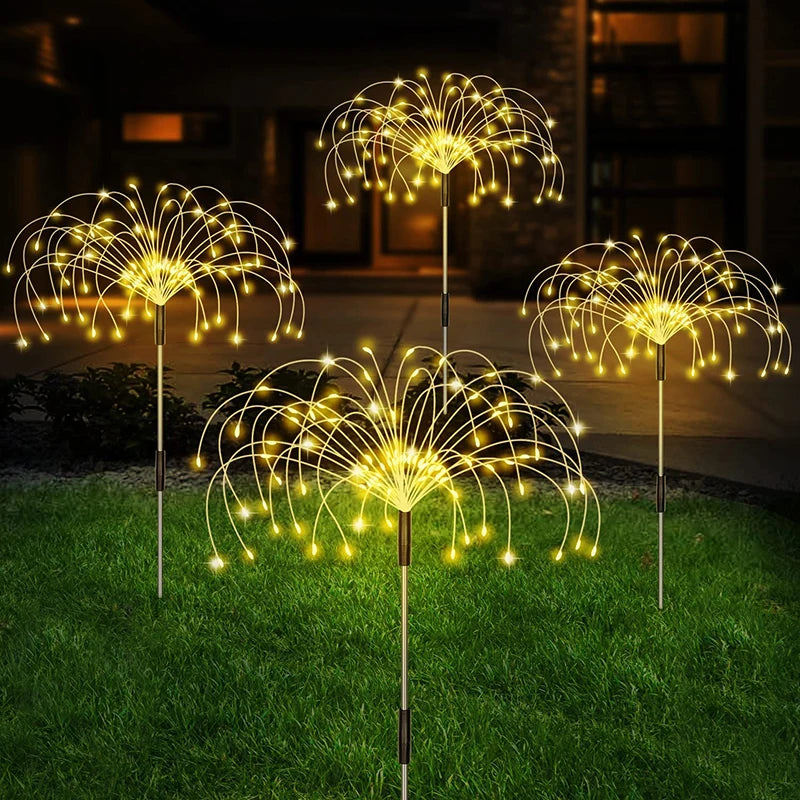 LED zonne-energie vuurwerk lamp | Outdoor tuin decor patio gazon fee Solar licht | Waterdicht tuin balkon kerst licht  - Jehud