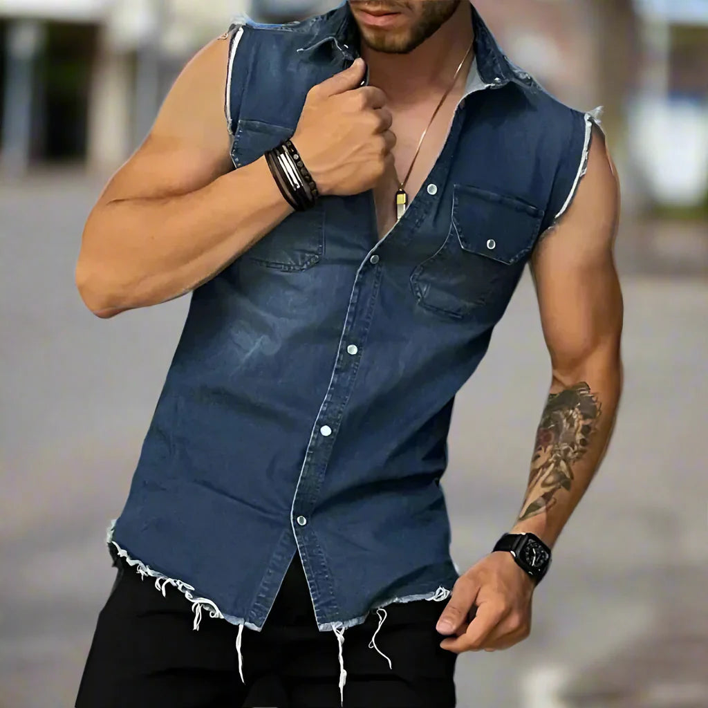 Mouwloos Hip Hop Denim Vest voor Heren | Lichtgewicht Streetwear voor de Lente - Kenren