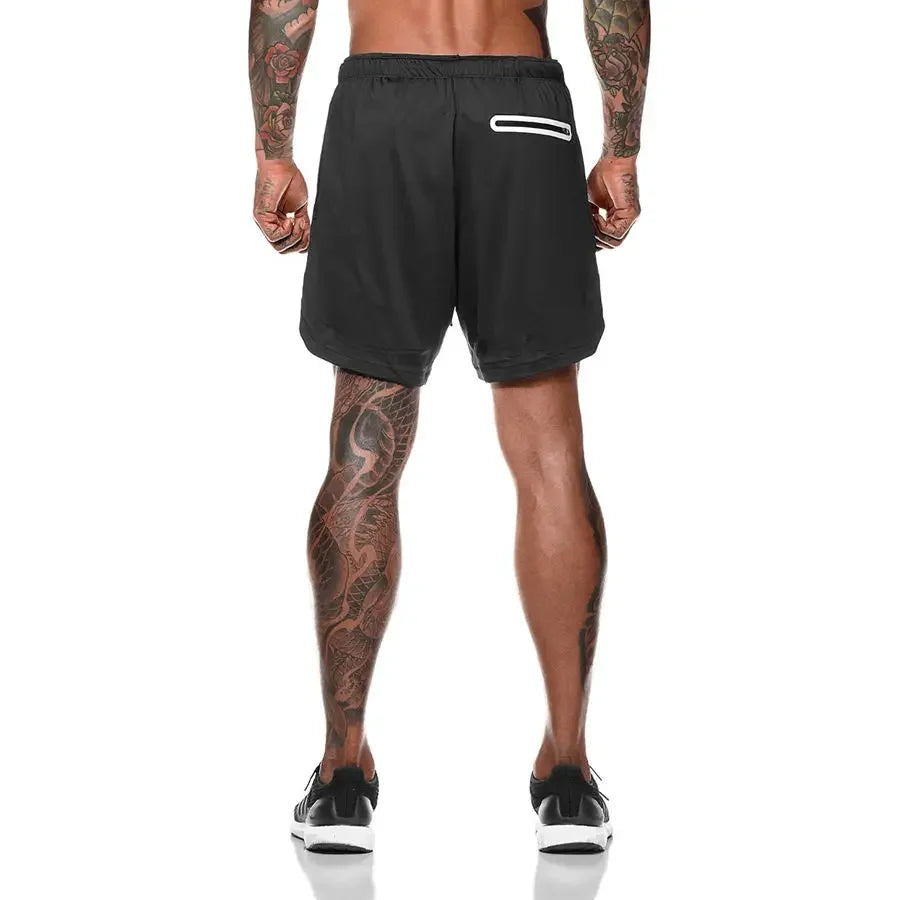 2025 Heren Camo 2-in-1 Ren Shorts | Sneldrogend & Ademend voor de Sportschool & Sport - Deoni