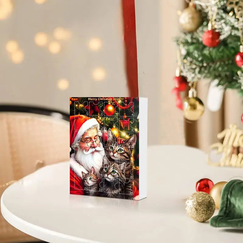 Schattige kat Kerst Adventskalender | Aftelkalender kat  | Grappige muurdecoratie voor kerstfeest - Kander