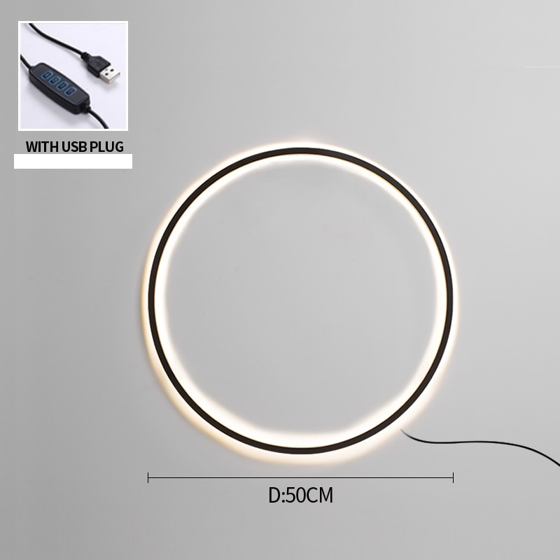 Moderne minimalistische ring LED wandlamp Luna - Luke