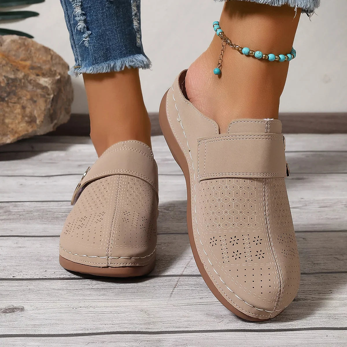 Dames Slip-On Platform Slippers | Stijlvol, Comfortabel & Anti-Slip voor Buiten - Ancelor