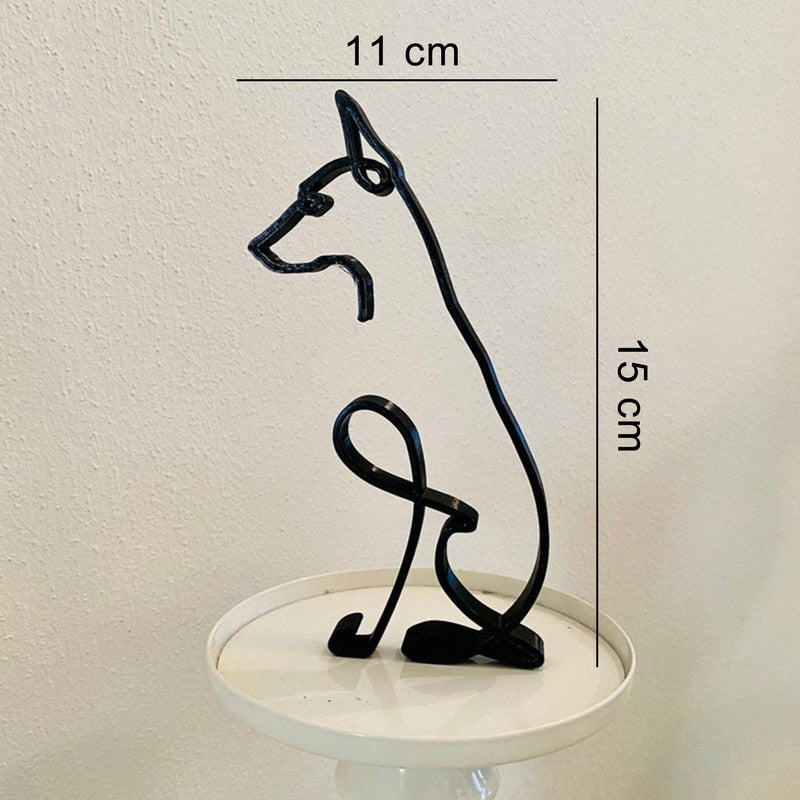 Minimalistische Hond Kunst Sculptuur - Ruff