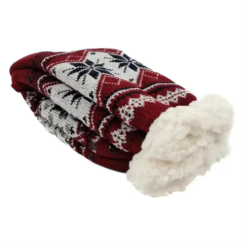 Fluffy Thermische Winter Sokken | Non-Slip Fleece Pluche Grip Sok | Fuzzy Warm Korte Sok mannelijke kerstcadeau - Horat