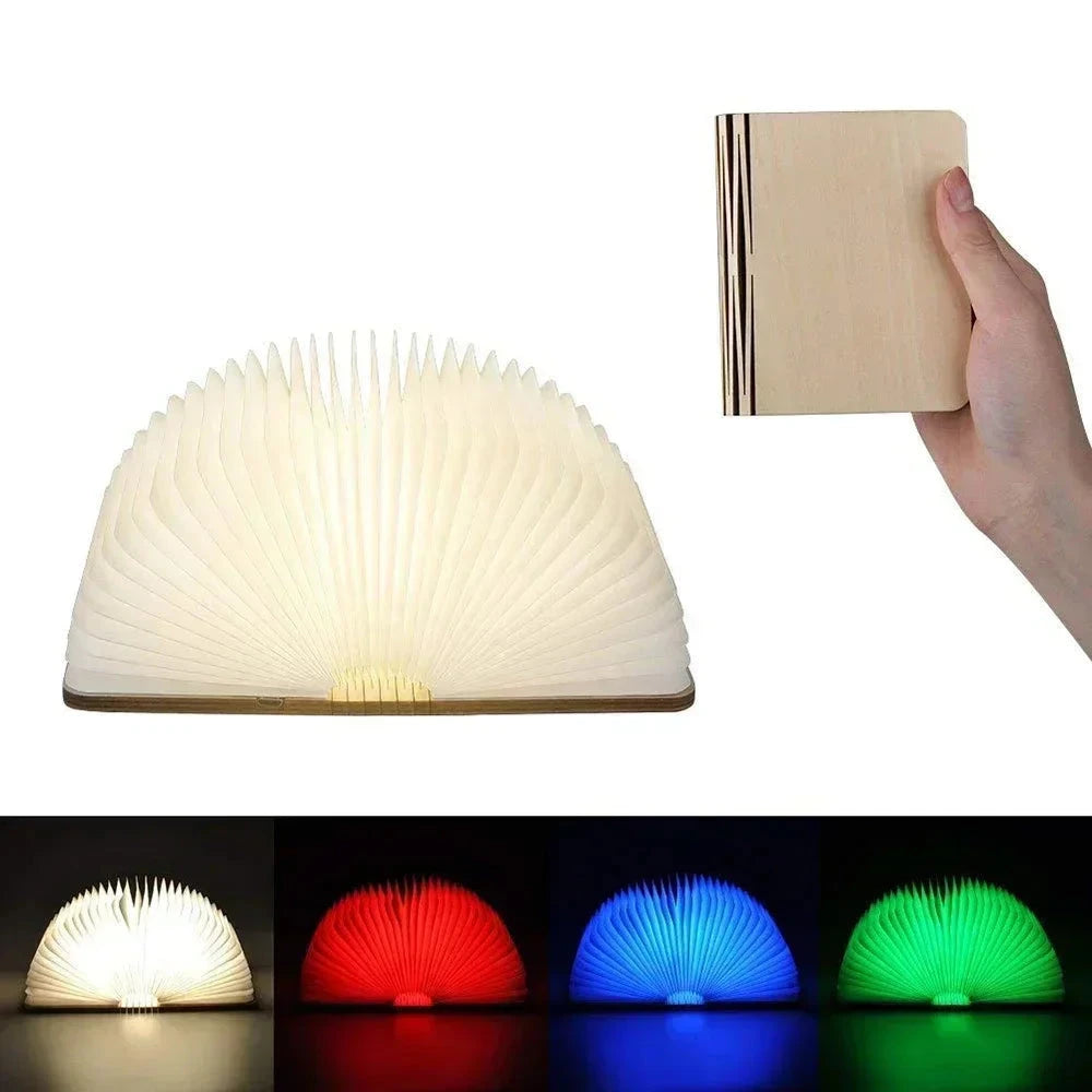 3D opvouwbaar creatief LED USB oplaadbaar houten boek licht - Lewis