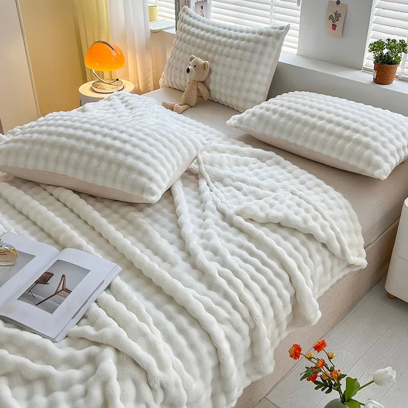 Coral Beds Bubbelvormige fleece flanellen dekens - Pedsy