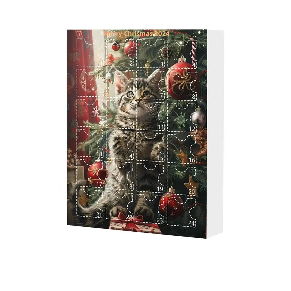 Schattige kat Kerst Adventskalender | Aftelkalender kat  | Grappige muurdecoratie voor kerstfeest - Kander