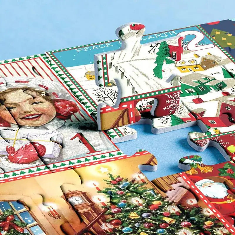 Kerst Puzzel 24 Dagen Advent Kalender | Aftelkalender Legpuzzels Verrassing Kerst Cadeau Kalender - Margen