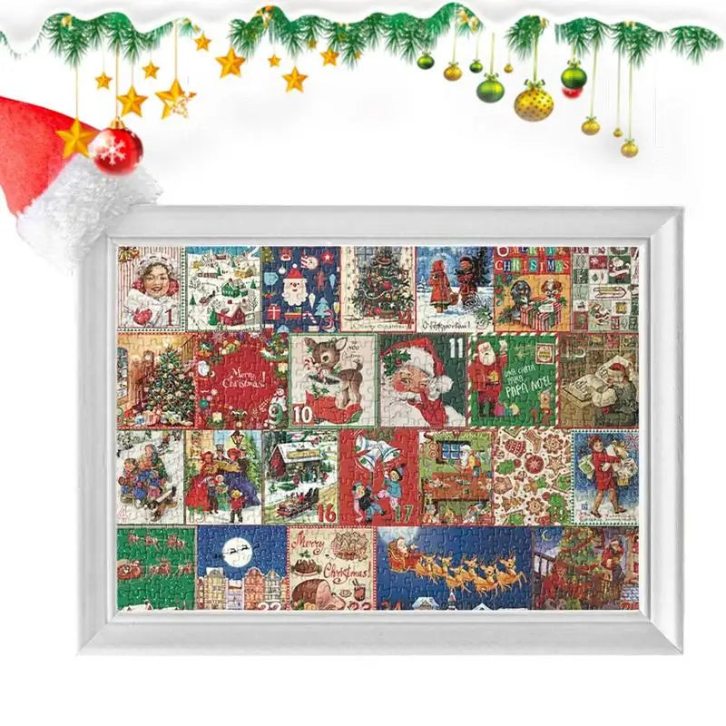 Kerst Puzzel 24 Dagen Advent Kalender | Aftelkalender Legpuzzels Verrassing Kerst Cadeau Kalender - Margen