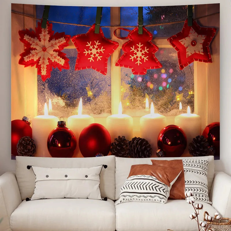 Groot Wandtapijt voor Kerstmis | Muur Hangend Kerstdecor  - TapesWall