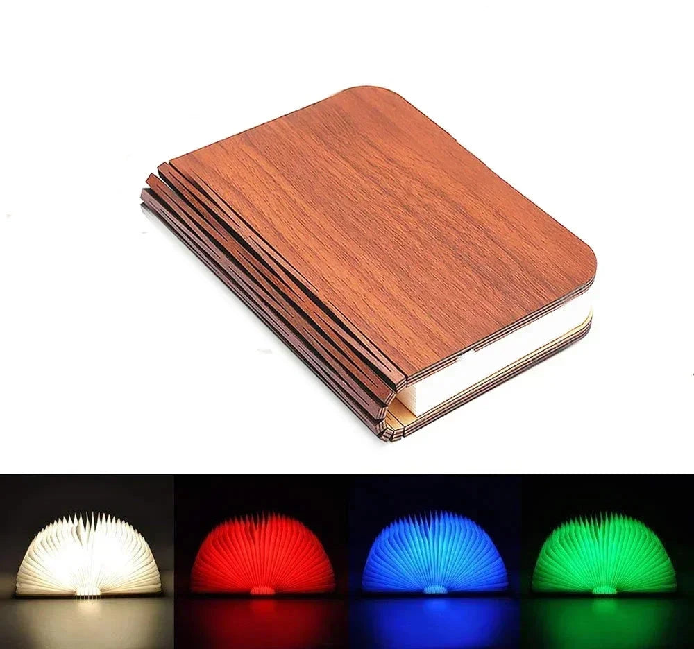 3D opvouwbaar creatief LED USB oplaadbaar houten boek licht - Lewis