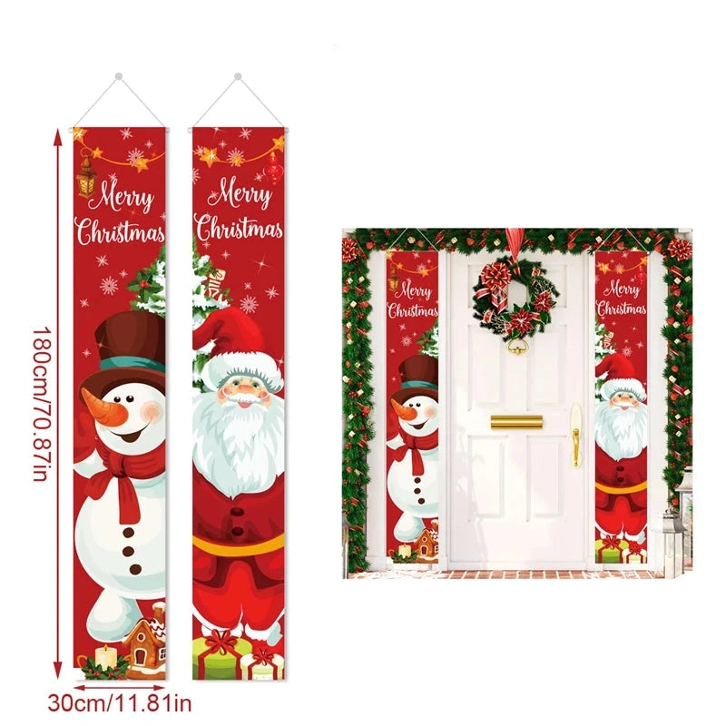 Vrolijk Kerstmis Deur Banier Decor | Hangende Ornamenten Banier Home Kerstdecoratie - Noel