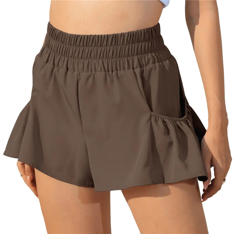 Dames Sportshorts met Ruffles en Zakken | Yoga, Fitness, Gym & Pilates - Jelsa