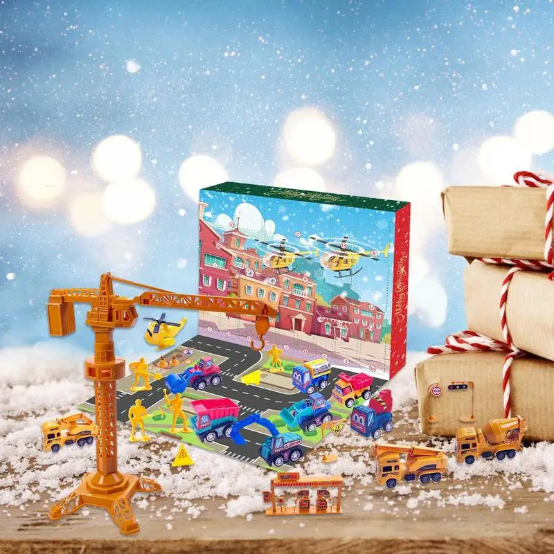 Kerst aftellen adventskalender voor kinderen | 24-delige kerstcadeauset voor jongens en autoliefhebbers - Nelro