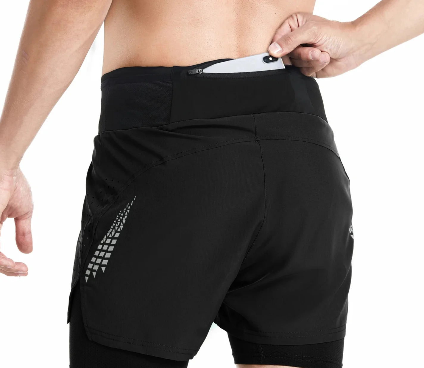 Heren Sportshorts met Mesh Pockets Rondom | Reflecterende Elementen en Ademend Materiaal voor Hardlopen en Training - Gern