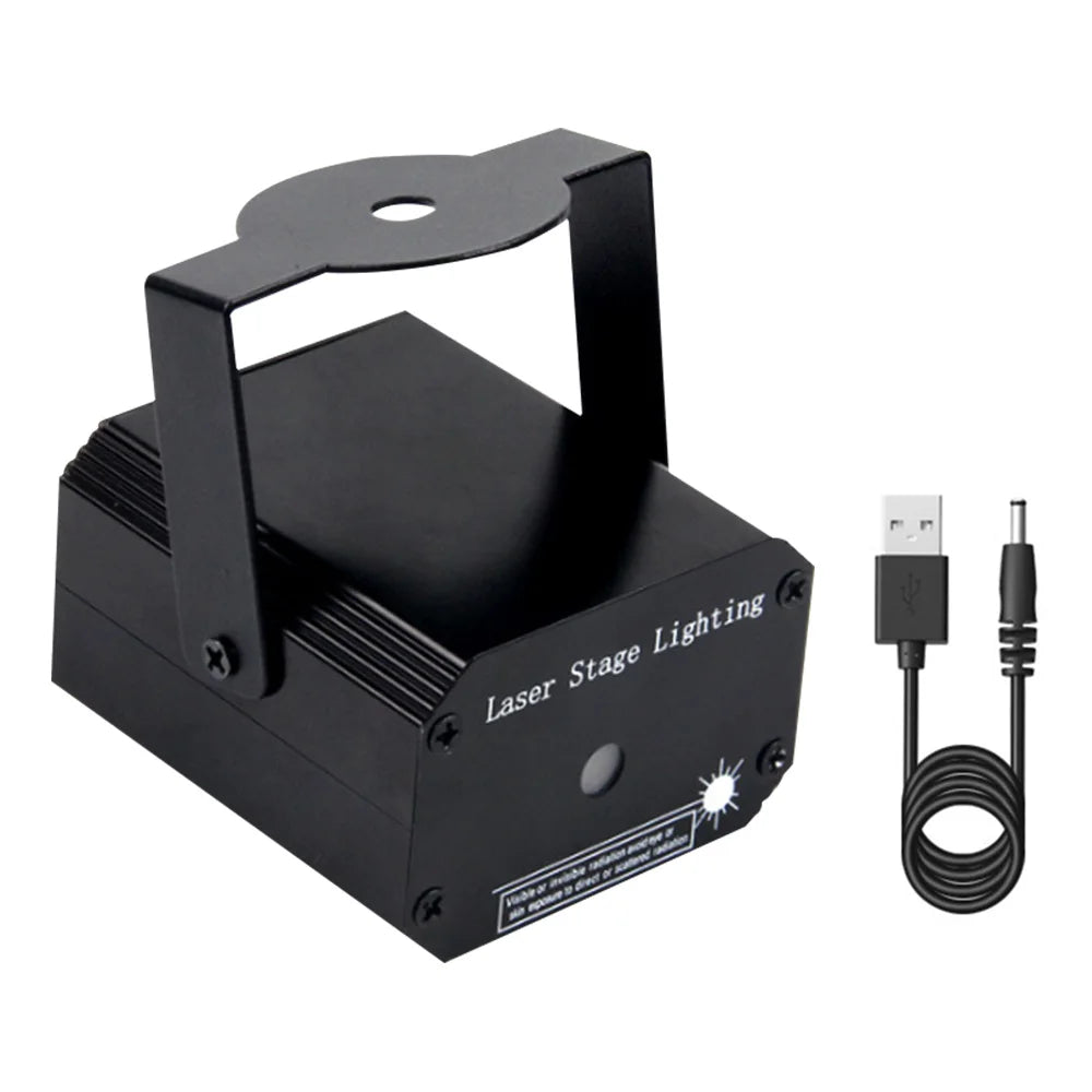 Draagbare Mini 2-in-1 LED Podiumlicht | Projector Laser DJ Disco Light | geluid geactiveerde laser effecten Flash kerst licht - MiniDisc