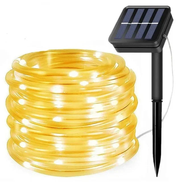 Waterdichte Zonne-Energie LED Slingerlicht | 300 LED Lichtsnoer voor Buiten Kerstmis, Tuin, Hek, & Pad Decoratie - StripYard