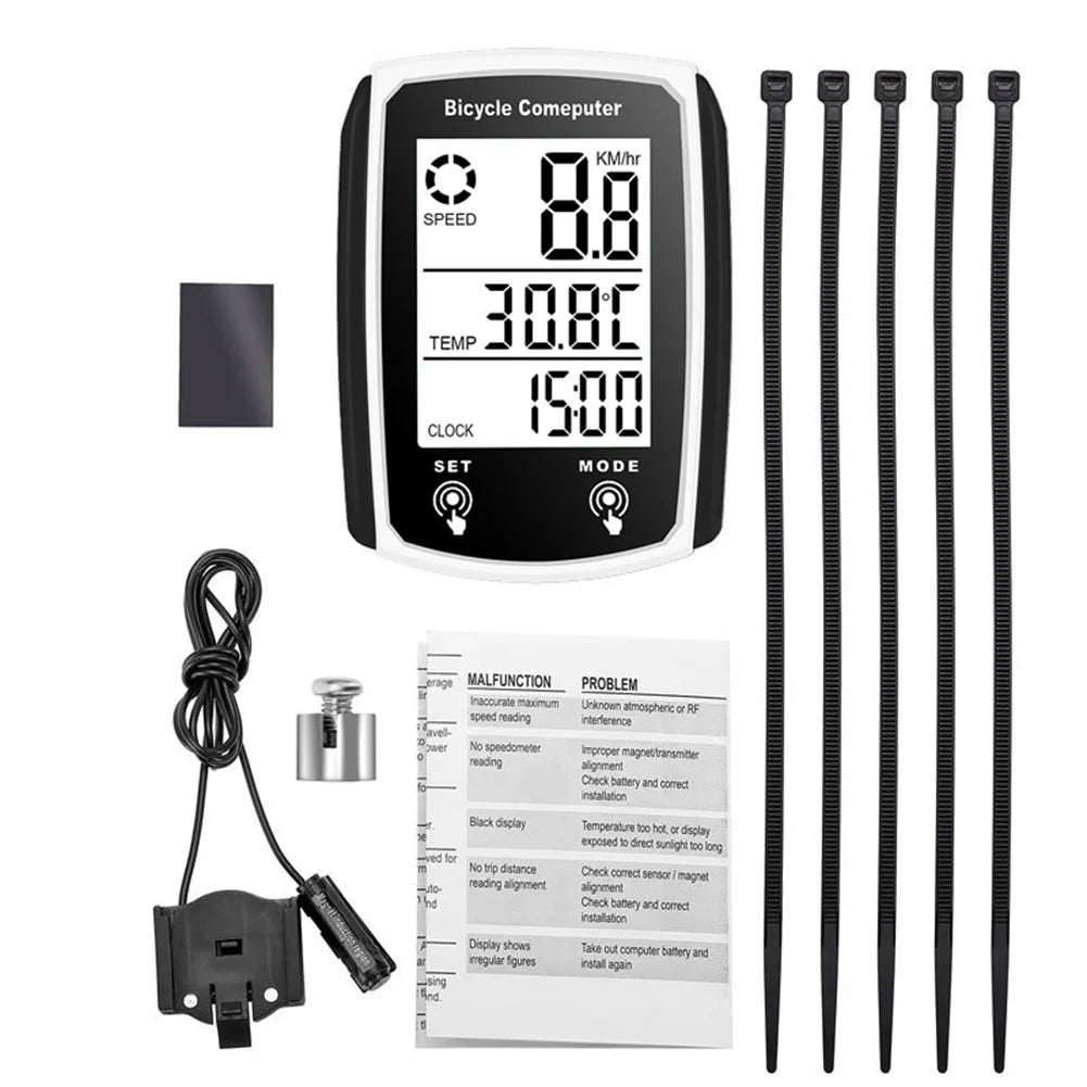 LCD Digitale Cycling Snelheidsmeter met Achtergrondverlichting - Wirmeter