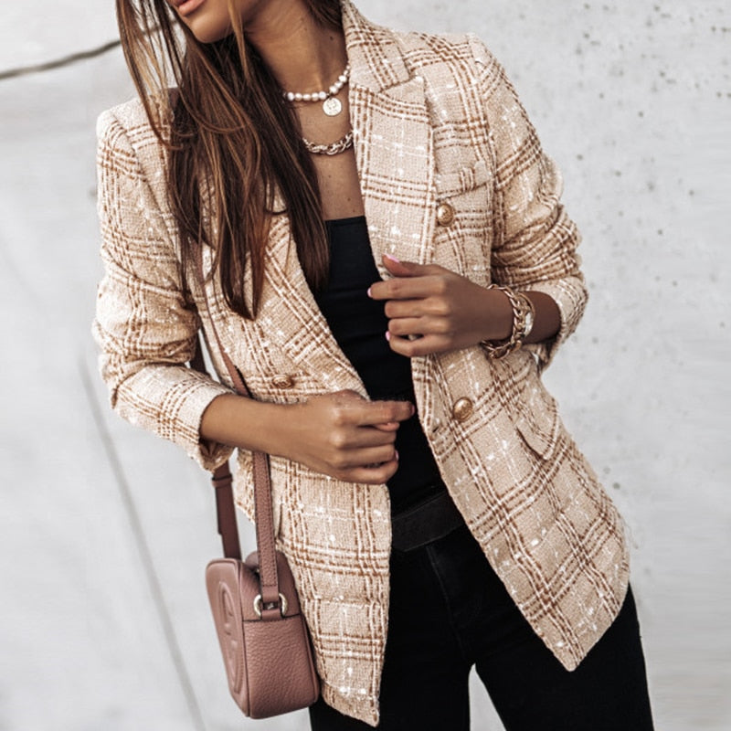 Dames Geruite Blazer | Stijlvol en Veelzijdig - Abelle