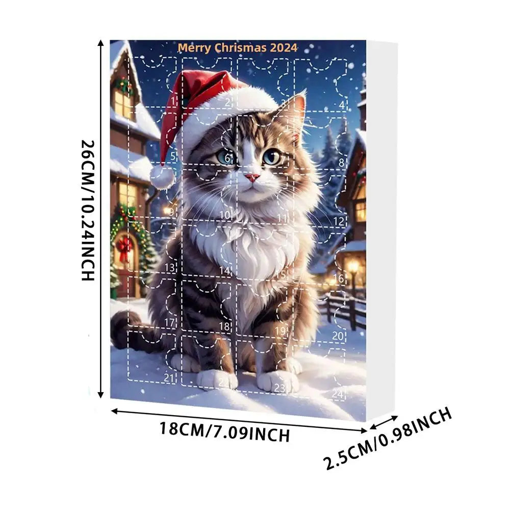 Schattige kat Kerst Adventskalender | Aftelkalender kat  | Grappige muurdecoratie voor kerstfeest - Kander