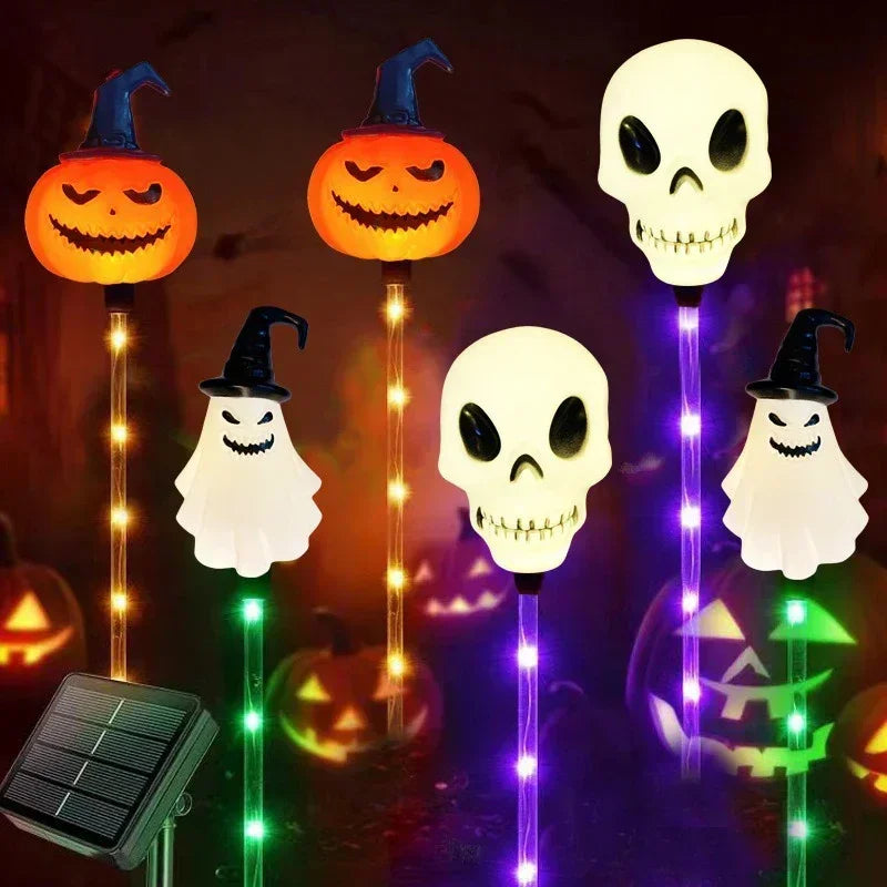 Waterdichte zonne kerstman gazon lampen | waterdichte decoratieve kerst licht | Halloween Festival thema pad binnenplaats zonne-licht  - Herry