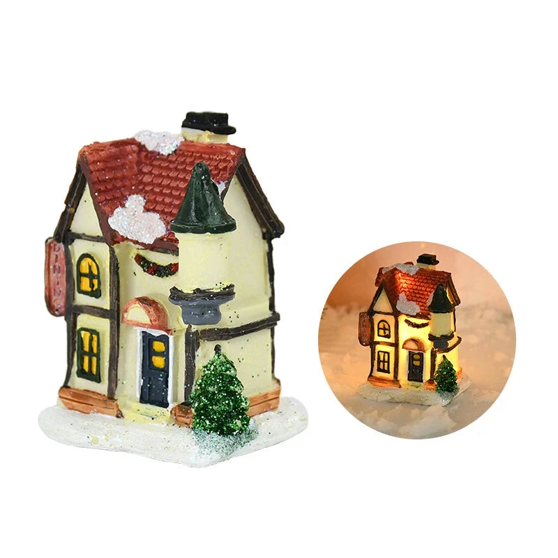 Kerst LED Houten Huis Licht | Sfeervolle Verlichte Kabine Decoratie voor Huis & DIY Kerstboom Ornamenten - GlowCabin