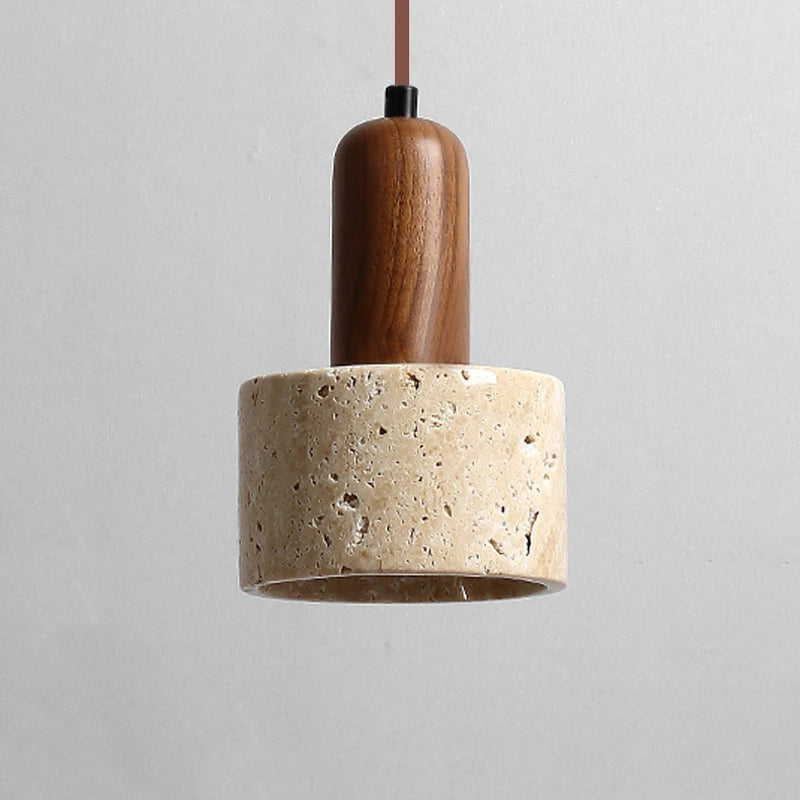 Geel Marmer Hanglamp | Wabi Sabi Travertijn Lamp - Marcel